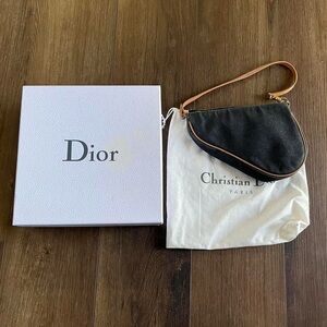 Vintage Dior Mini Denim Saddle Shoulder Bag